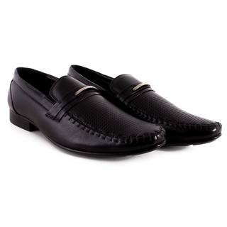 Numero Uno Men's Black Leather Moccasins and Loafers